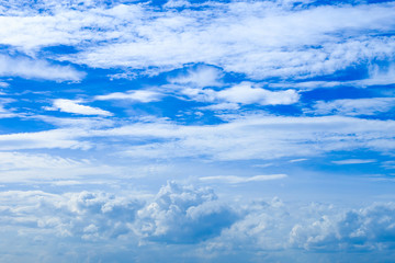 Cloudscape of summer blue sky background and white clouds in sunny day