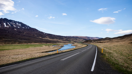 Iceland travel - road to the nothing between mountain