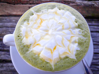 Hot green tea latte