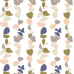 Vector organic seamless abstract background, botanical motif with stylized leaves, freehand doodles pattern.