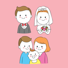 Cartoon cute family vector.