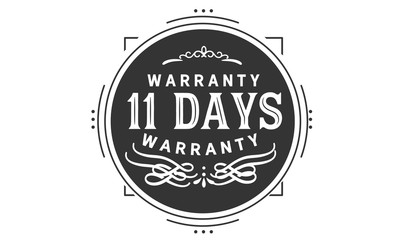 11 days warranty icon stamp