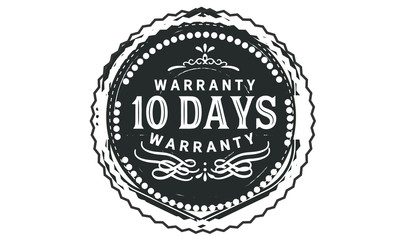 10 days warranty icon stamp