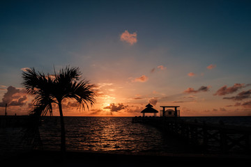 Sunrise over the Caribbean sea