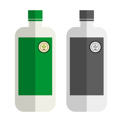 Garden packing a bottle of fertilizer, vector garden pack icon, flat style.
