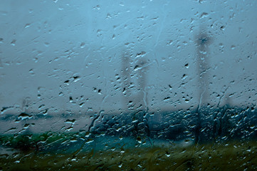 Drops on the glass