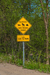 panneau de signalisation jaune canadien faune sauvage