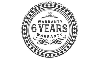 6 years warranty icon stamp