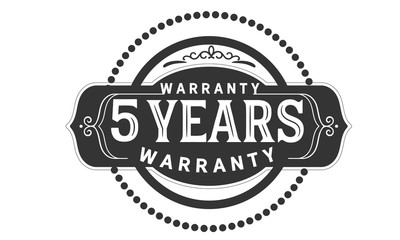 Fototapeta premium 5 years warranty icon stamp
