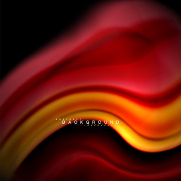Fluid mixing colors vector wave abstract background design. Colorful mesh waves © antishock