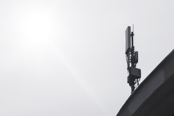 Telecommunication tower Antenna on the roof top