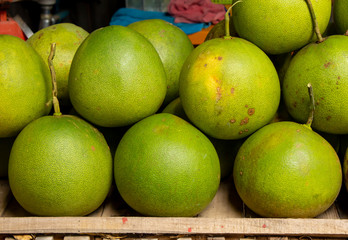 Pomelo from the garden, sold in the floating market.