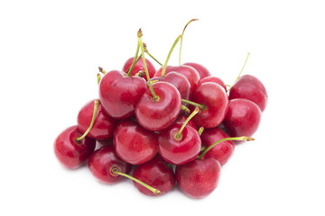 isolated cherries in white background