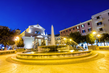 City center of Anzio by night