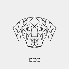 Abstract polygonal head of a dog. Geometric linear animal. Vector illustration.