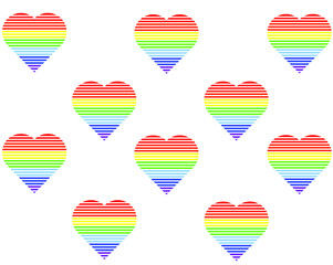 be yourself with iridescent heart. concept of non-traditional, valentine day, lifestyle, gender, marriage. isolated on white background. Vector illustration