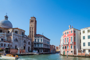 Romantic canal in center of Venice. Italy