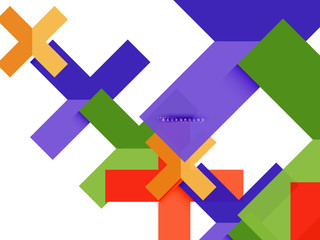 Multicolored abstract geometric shapes, geometry background for web banner