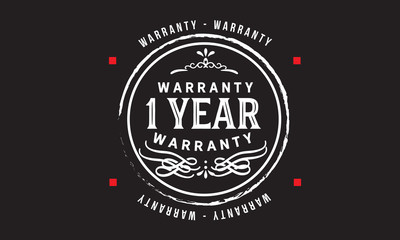 Obraz premium 1 year warranty icon stamp
