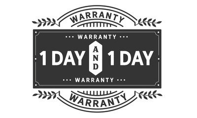 1 days warranty icon stamp