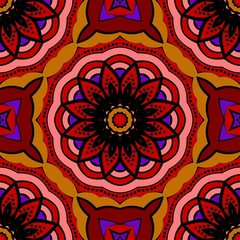 Seamless art deco floral pattern with modern style ornament on color background. For wallpaper, cover book, fabric, scrapbooks.