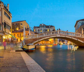 Romantic canal in center of Venice. Italy