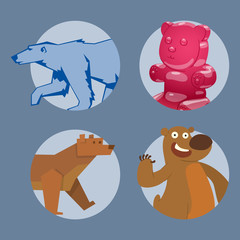 Bear animal vector mammal teddy grizzly funny happy cartoon predator cute character illustration.