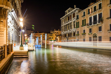 Fototapeta premium Venice at night. View to one of the canal, Italy