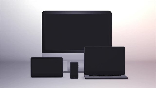 computer, tablet, smartphone green screen