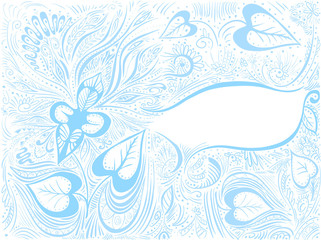 Blue decor card for greeting