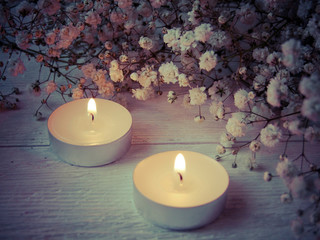 candles and flowers