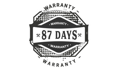 87 days warranty icon stamp