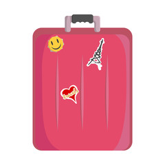 Pink travel case with stickers