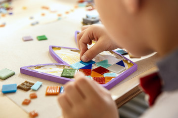 mosaic puzzle art for kids, children's creative game