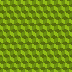 Fototapeta na wymiar Geometric cube Vector Pattern. Green Background.