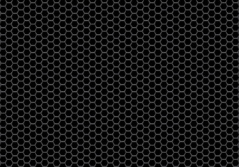 Abstract black hexagon mesh background vector illustration.