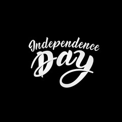 United Stated Independence Day lettering. Fourth of July typographic design in USA. Hand lettering illustration for greeting card, poster, banner, flayer, postcard, web. Vector typographic