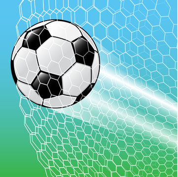 Soccer Ball In the net-Vector Illustration