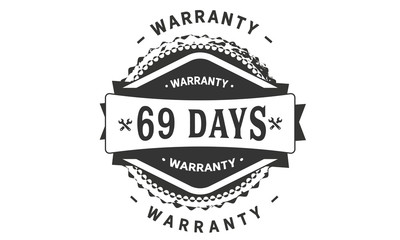 69 days warranty icon stamp