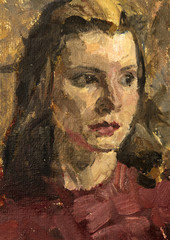 oil painting, portrait, handmade
