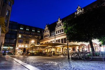 LEIPZIG, GERMANY - July 21, 2017: Street view of downtown in Leipzig, Germany