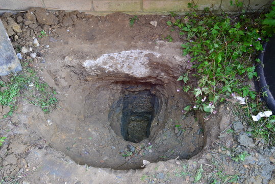 The foundation footing's of a home in England, 

