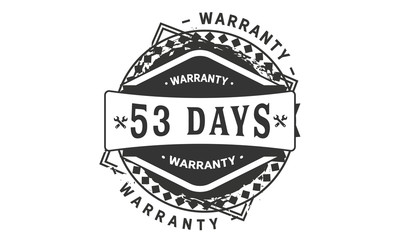 53 days warranty icon stamp