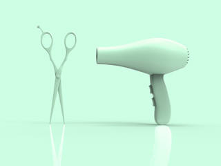 Beauty and Hair pastel 3D render