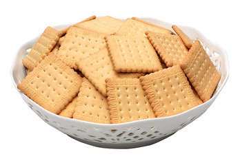 Biscotti petit nel piatto bianco decorato