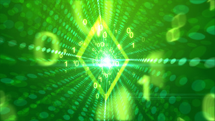 Optimistic green backdrop with rhombus pipe