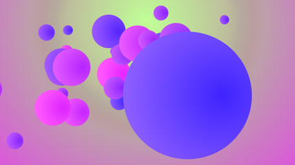 Abstract colorful background from flying balls