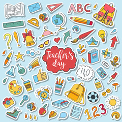 School and education doodles hand drawn vector symbols and objects