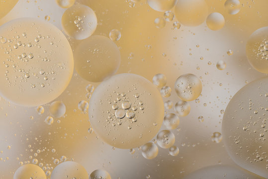 Abstract background with macro bubbles of champagne
