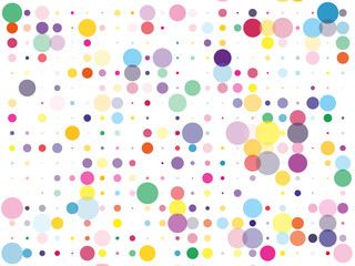 Obraz premium Confetti pattern. Colorful dotted background with circles, dots, point different size, scale